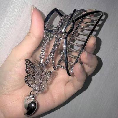 Hollow Out Butterfly Heart Tassel Hair Claws Hair Pins for Women Girl Vintage Hair Clip Jewelry Hair Accessories