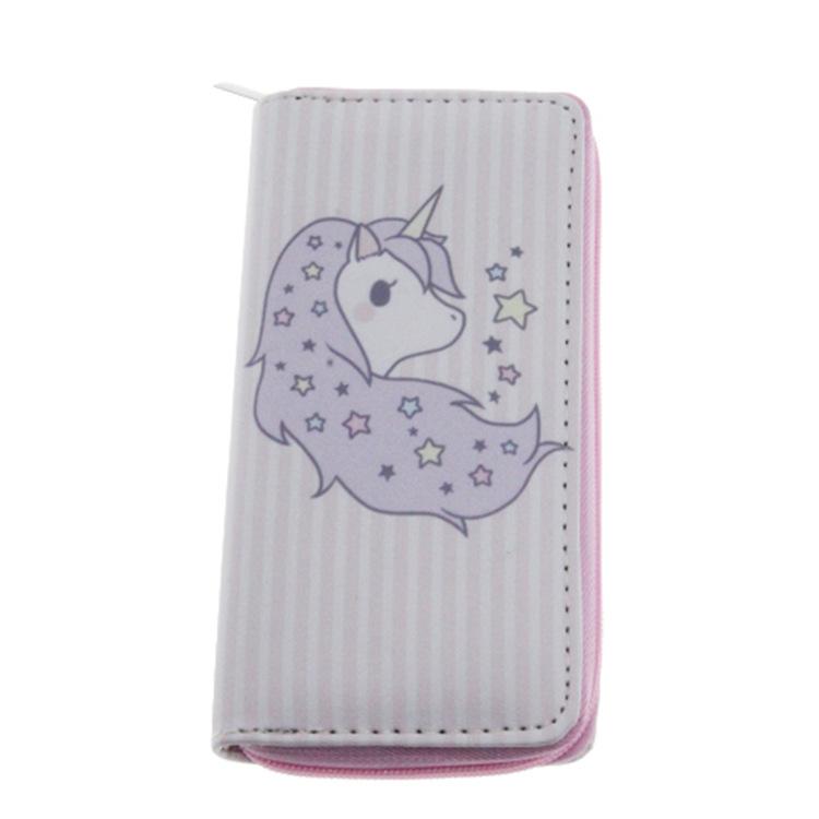 Anime peripheral unicorn long zipper wallet, wallet clutch