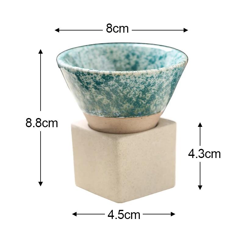 Exquisite 100ML Ceramic Coffee Mug - Japanese-Inspired Handcrafted Conical Tea Cup with Latte Pouring Flower Design