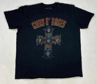 Guns N Rose Cross Graphic T-shirt Men XL Black Short Sleeve Music
