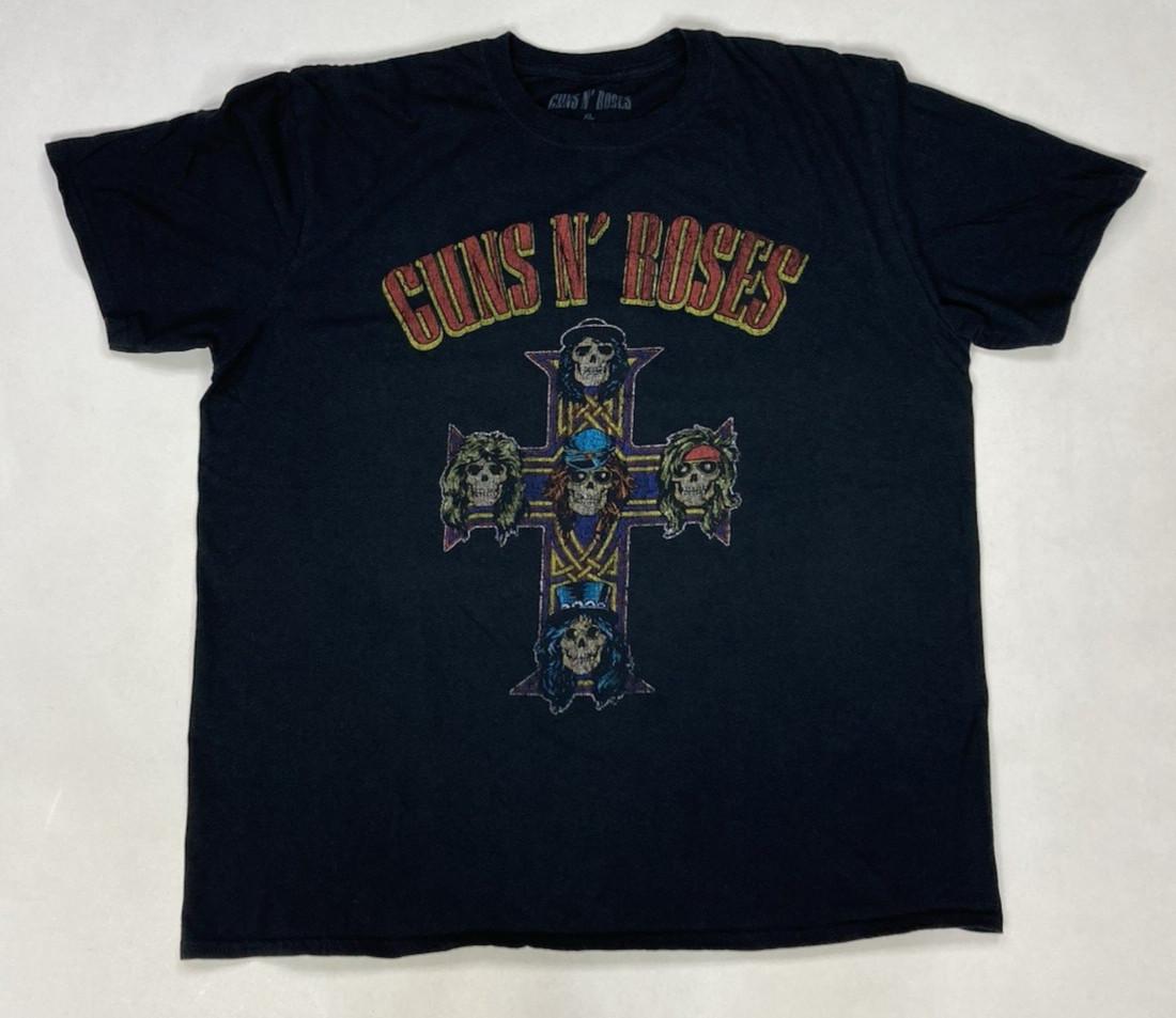 Guns N Rose Cross Graphic T-shirt Men XL Black Short Sleeve Music M