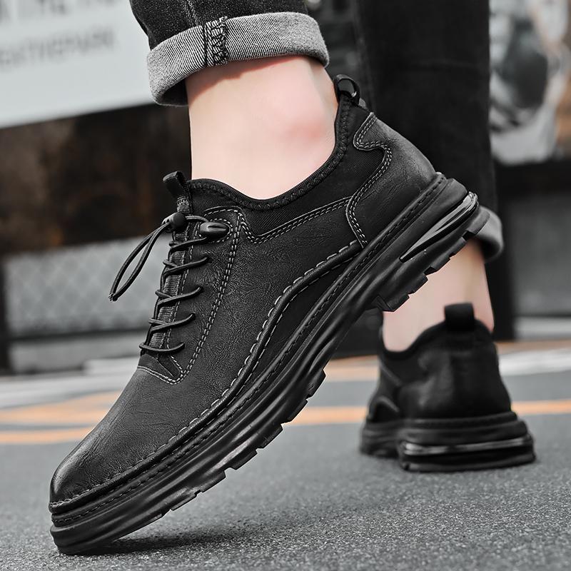 Men's Casual Leather Shoes Breathable Comfortable Men's Business Oxford Leather Flats Shoes Outdoor Fashion Men Flats