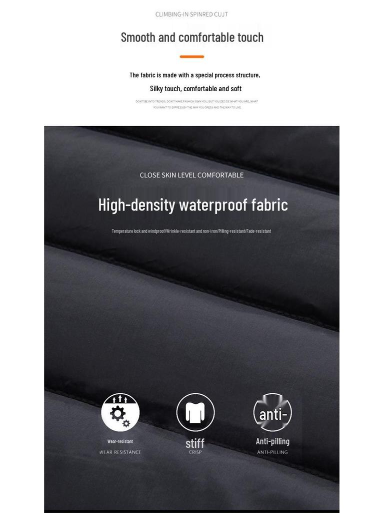 Men's Lightweight Hooded Down Jacket 2025 – Short Style, Stand-Up Collar, Trendy Winter White Duck Down Outerwear