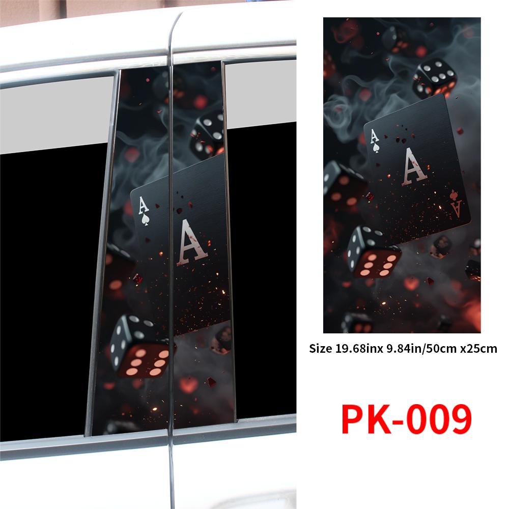 

Poker Car Stickers Funny Auto B Pillar Waterproof Decoration DIY Cover Car Doors Pillar Sunscreen Decals Accessories 1pcs
