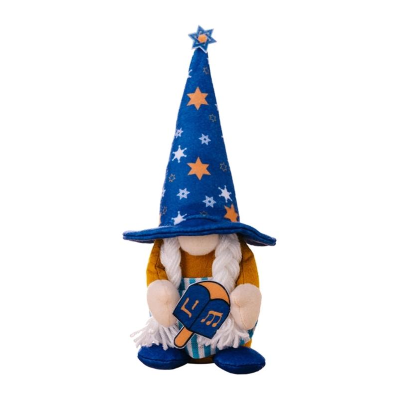 

Hanukkah Gnome Plush Doll for Jewish Holiday Plush Chanukah Figurine Ornament for Homes Office Display Decors