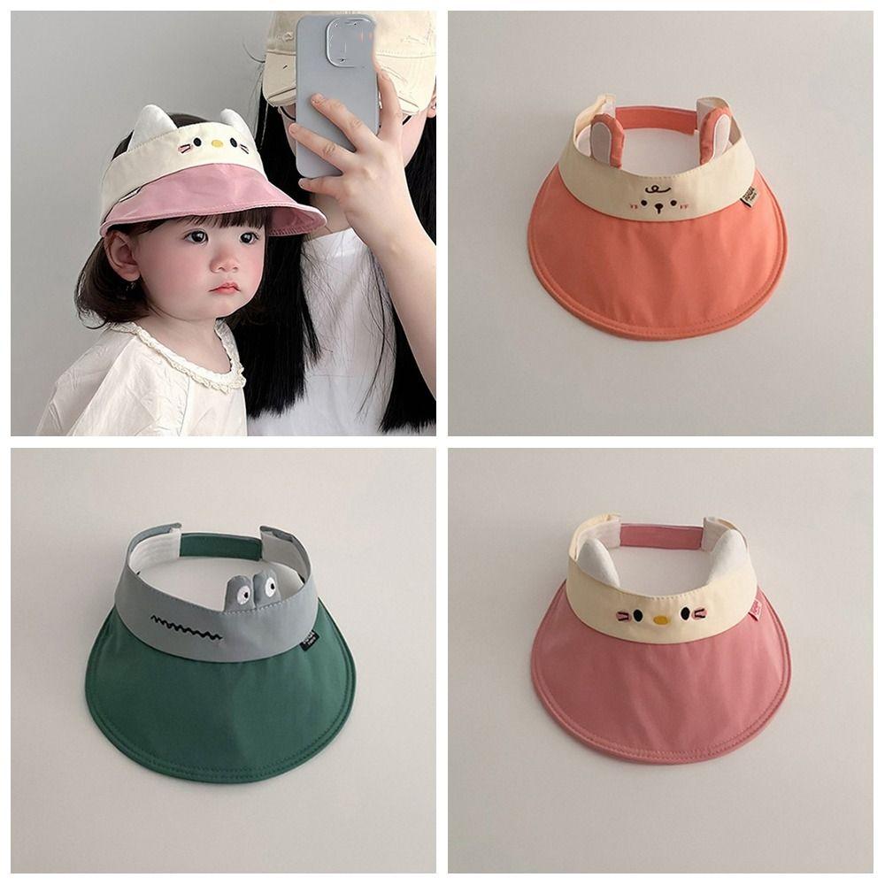 Soft Breathable Baby Sun Hat Korean Style Quick-dry Kids Empty Top Cap Animal Anti UV Children Sunshade Hat Travel
