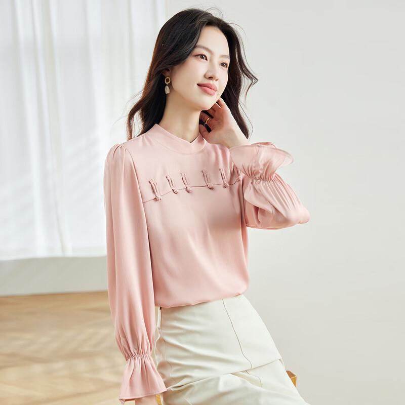 

CARBAMMI Women s Bell Sleeve New Chinese Style Chiffon Blouse M