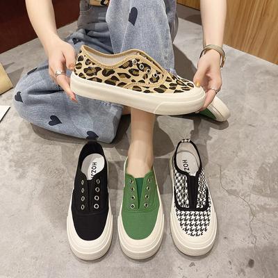 Scarpe da Ginnastica Donna Nuova Moda Sneakers Stampa Leopardo Slip-on Donna Vulcanizzate Piatte Casual Mocassini Donna