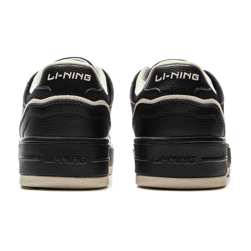 Li Ning Cheese Classic Fashion Casual Versatile Non-Slip Shock Absorbing Durable Lightweight Low-Top Skate Shoes Women Sneaker Black AGCV098-4