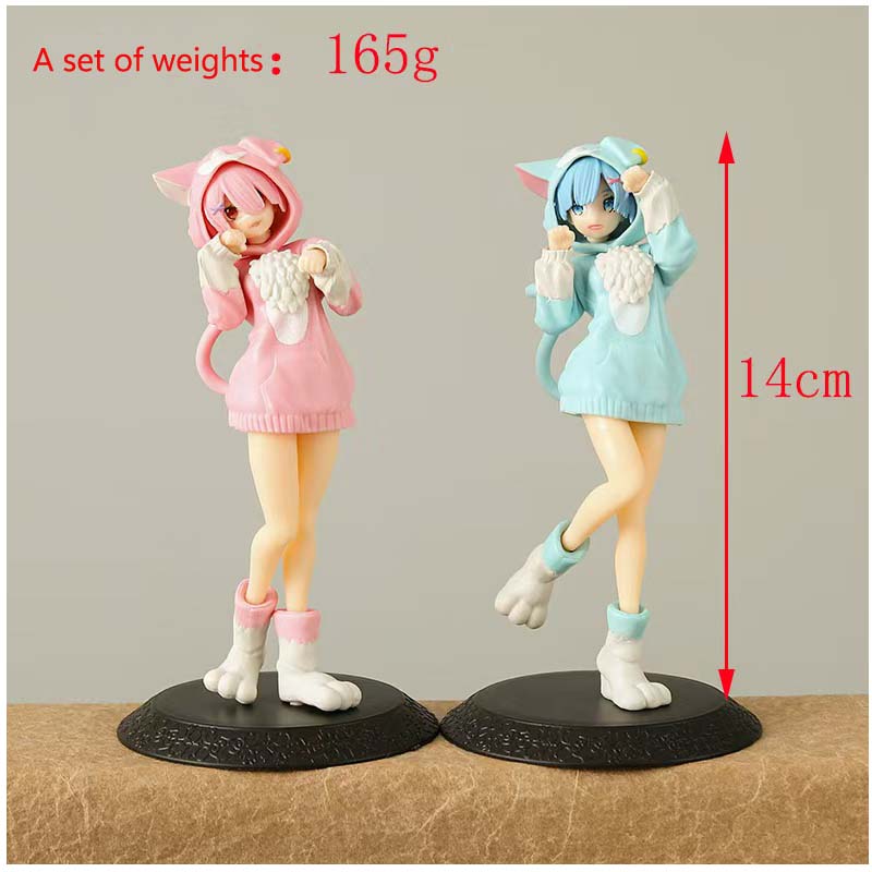 New model Anime Rem Emilia Cat RE: Living From Scratch In Another World, Characters In Different Colors, Static Toys, Gifts