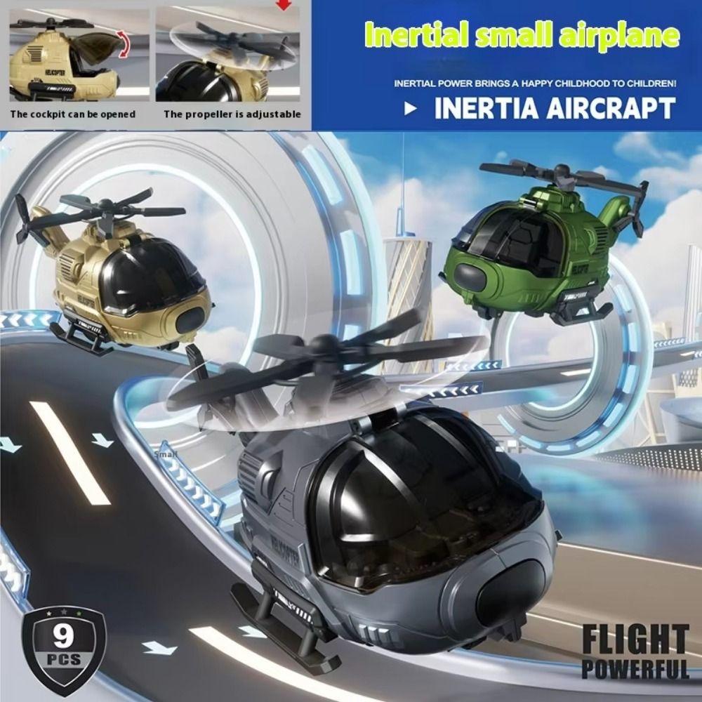 Open Cockpit Simulation Aircraft Toy Rotatable Propeller Inertial Fighter Toy  Christmas Gift