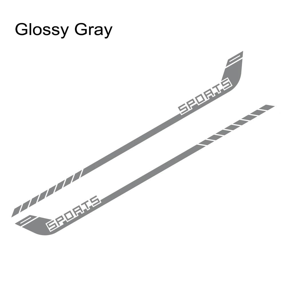 2PCS 200*20cm Sports Racing Stripe Pattern Car Stickers Car Body Side Skirt Decals Waterproof Auto Body Decoration Accessories