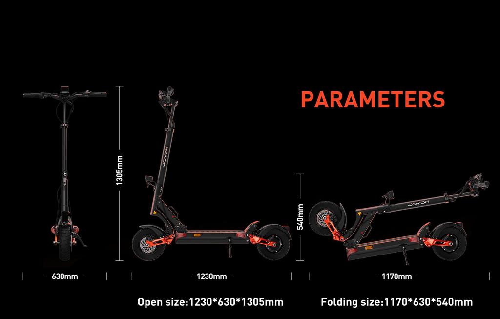 JOYOR T10 Foldable Electric Scooter 10" Tires 1000W*2 Dual Motors 60V18Ah Battery 60km/h Max Speed 75km Max Range
