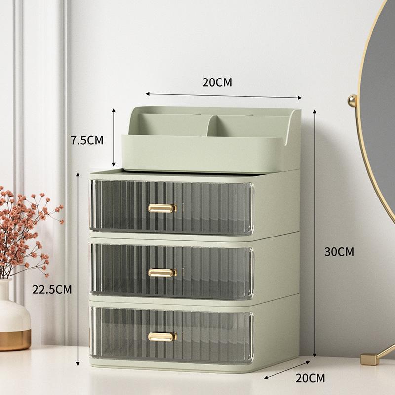 High-Capacity Cosmetic Storage Box: Dustproof Makeup and Skincare Organizer for Dormitory Dressing Table