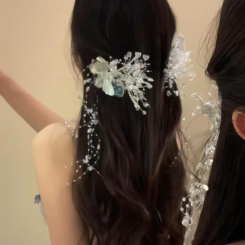 Butterfly Fringe  Hair Clips For Women Girls Fairy Temperament Sweet Princess Hairpins  Bride Hair Accessories