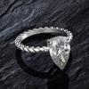 Tancise Classic 925 Sterling Silver  Zircon Ring Ladies Jewelry Wedding Promise   Party Gift