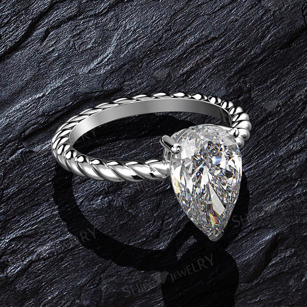 Tancise Classic 925 Sterling Silver  Zircon Ring Ladies Jewelry Wedding Promise   Party Gift
