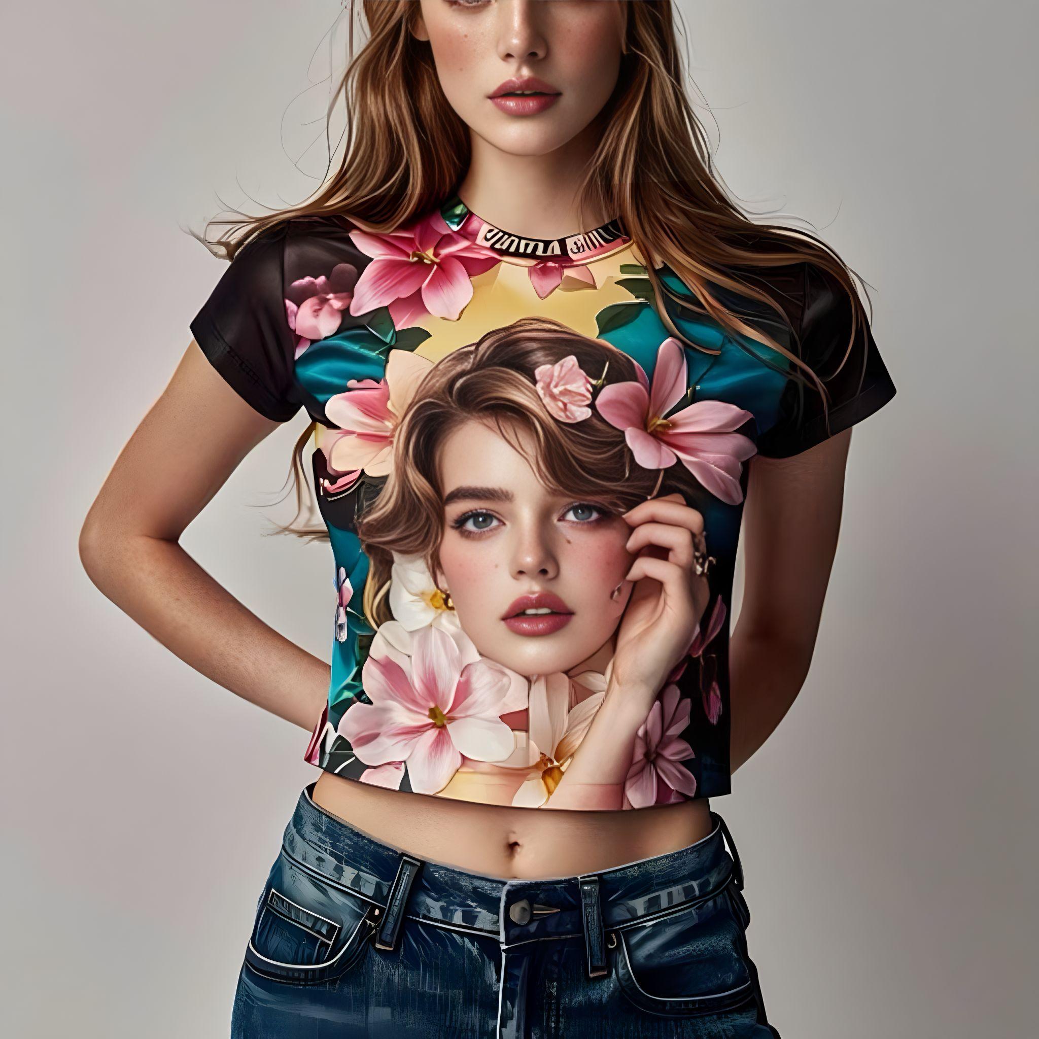 

2025 Женская футболка с принтом «Единорог» 3D, круглый вырез, короткий рукав, дышащая футболка, популярная летняя мода 6XL