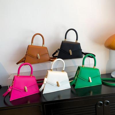 Metal Lock Small Square Bag, Handbag, Retro Solid Color Small Bag, Shoulder Bag, Messenger Bag, New Women'S Bag.
