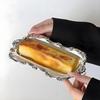 304 Edelstahl Oval Spitze Teller Speise Tablett Gebäck und Dessert Teller Obst Teller Exquisiter Kuchen Tablett Esstisch Dekoration