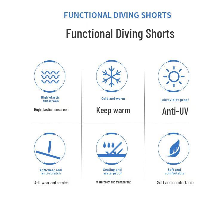 3MM Unisex Tech-Tauchshorts zum Schnorcheln, Windsurfen, Rudern & Surfen mit Aufbewahrung