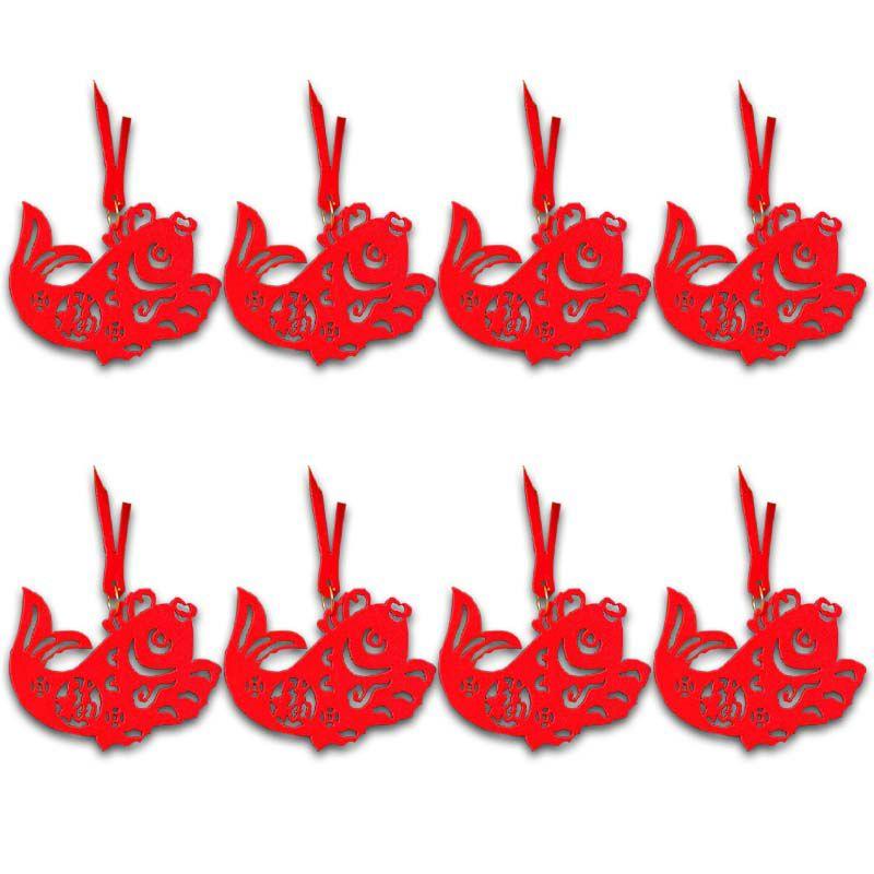 Beautifully Crafted 8pcs Chinese New Year Cny Outdoor Red Decor Festival Bonsai Money Tree Pendant