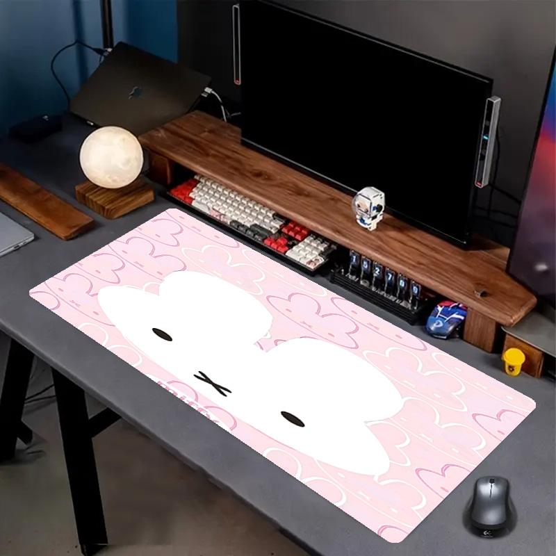 Miffy Print Mouse Pad, Anti‑Slip Desktop Keyboard Mat, for PC Laptop Gaming Working Daily Use, Cool Festival Surprise Gift
