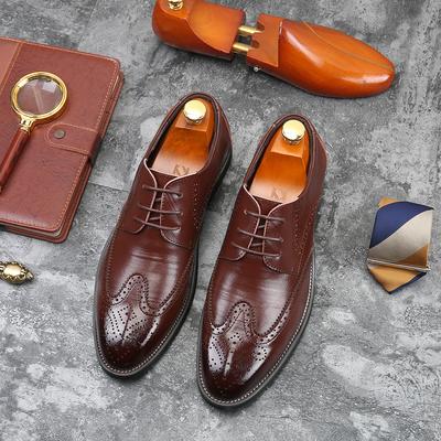 Neue Herren Business Lederschuhe Kleid Schuhe große Größe Mode spitz Schnürschuhe Außenhandel Herrenschuhe Verarbeitung Europäische Größe Französische Größe