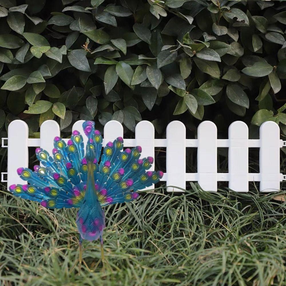 Iron Art Open Screen Peacock Statue Detachable Animal Miniatures Figurine  Patio