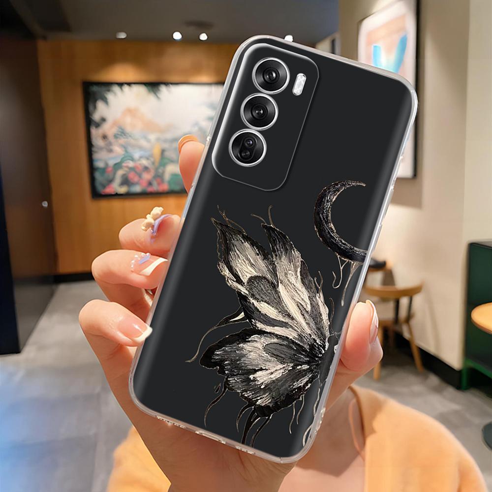 Case For Oppo Reno 12 Pro Case Soft TPU Clear Cover Cute Painted Silicone Cases For Oppo Reno12 12Pro 5G Protection Phone Coque