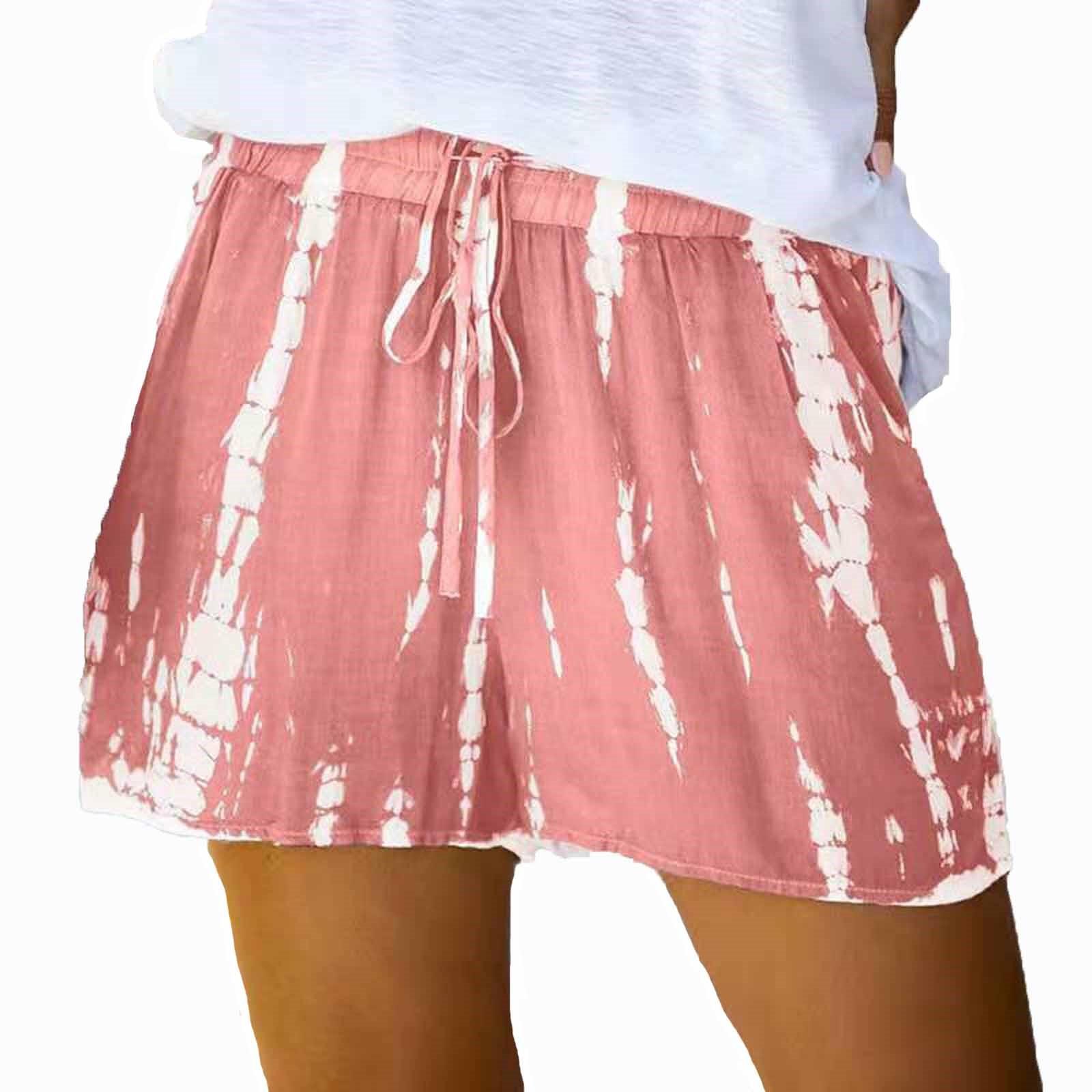 

Модные женские мягкие шорты с эластичной резинкой на талии и карманами, повседневные пижамные шорты XL розовый