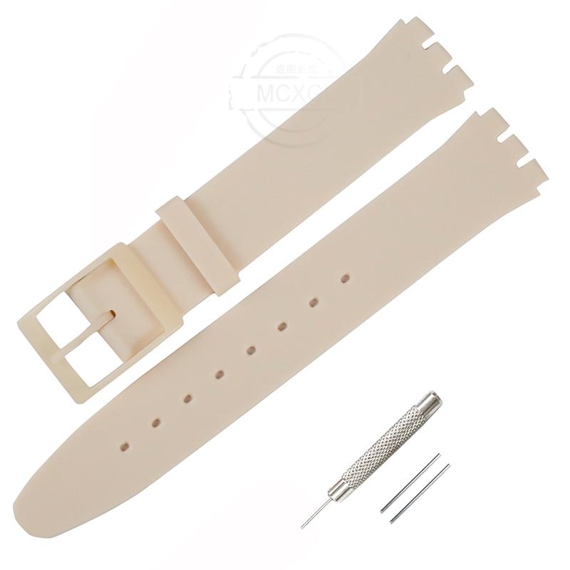 Silikonový řemínek pro Swatch SFS103 SFV107 SFN120 SFK397 SFK360 SFK361 Pásek na hodinky 16mm Dámský náramek Vodotěsné doplňky k hodinkám