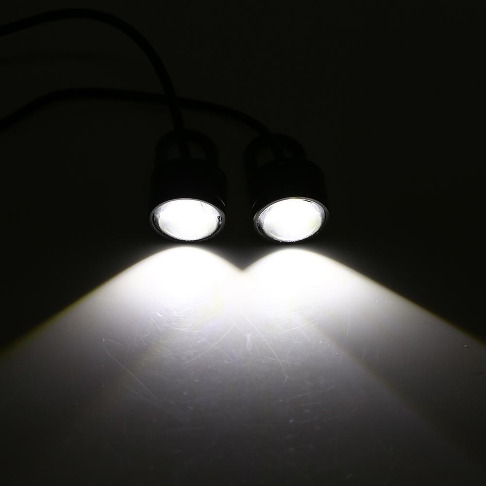 2pcs Universal LED Motorcycle Handlebar Rear Mirror Light DRL Driving Fog Lamp White