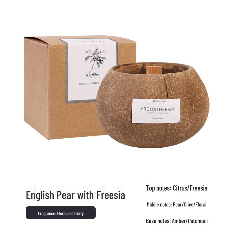 Coconut Shell Scented Candle Gift Box - Creative Bedroom Fragrance Souvenir