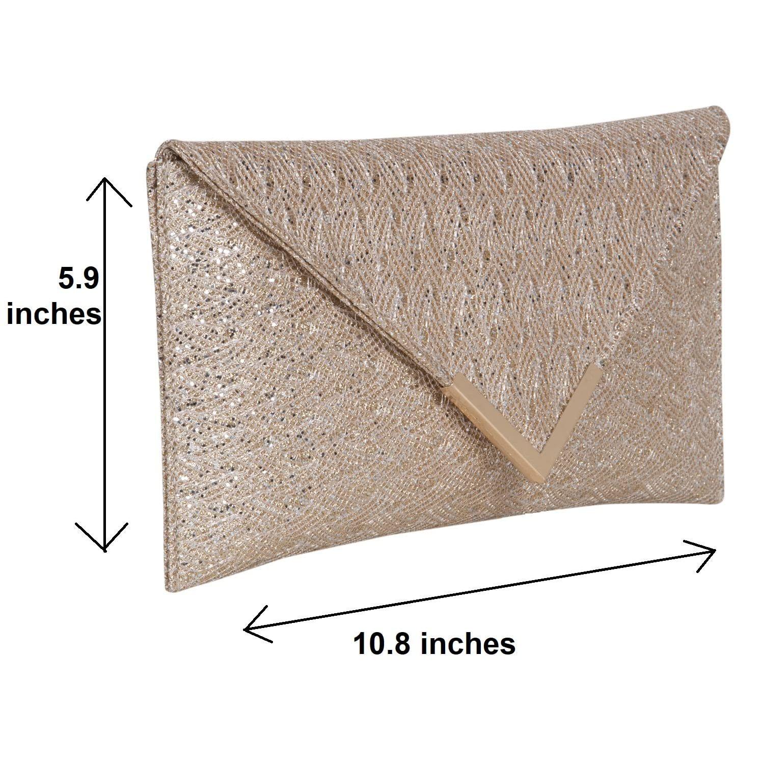 Женская сумка-клатч/слинг 10 x 1 c медный — фото 7