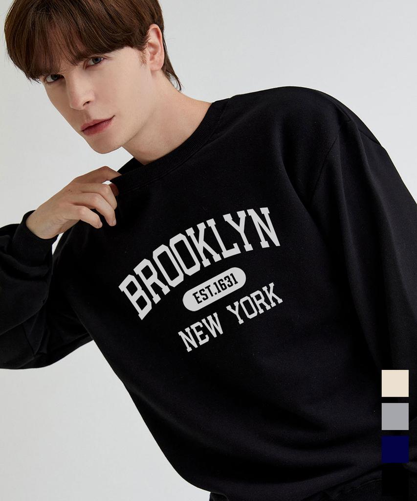 NANDE Brooklyn Lettering Oversized Print Sweatshirt 9 Colors (Type A)