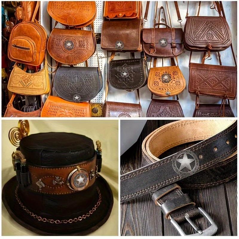 12 st/6 set Vintage Silver Conchos 12 st Legering Skruvbakade Nit för Läderhantverk DIY Rodeo Hantverk Bälten Väskor och Tillbehör.