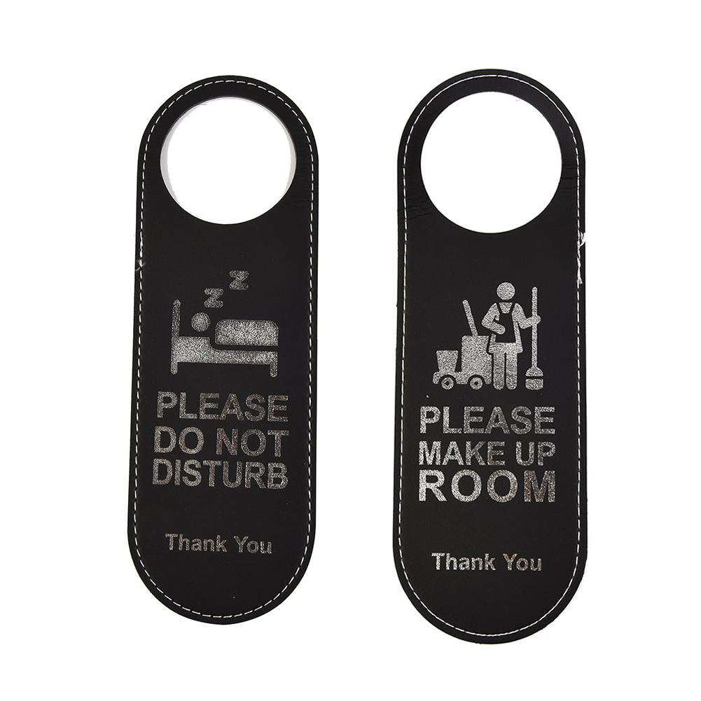 Door Sign Black Hang On Door Or Wall Leather Many Occasions