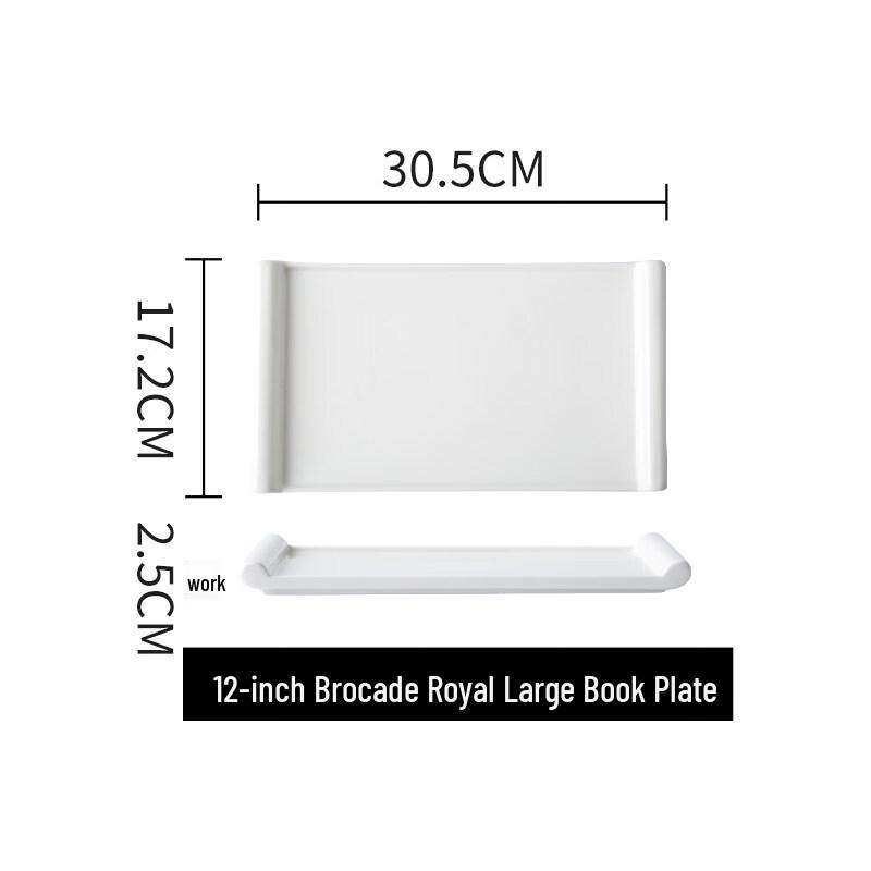 Versatile Ceramic Rectangular Flat Serving Plate