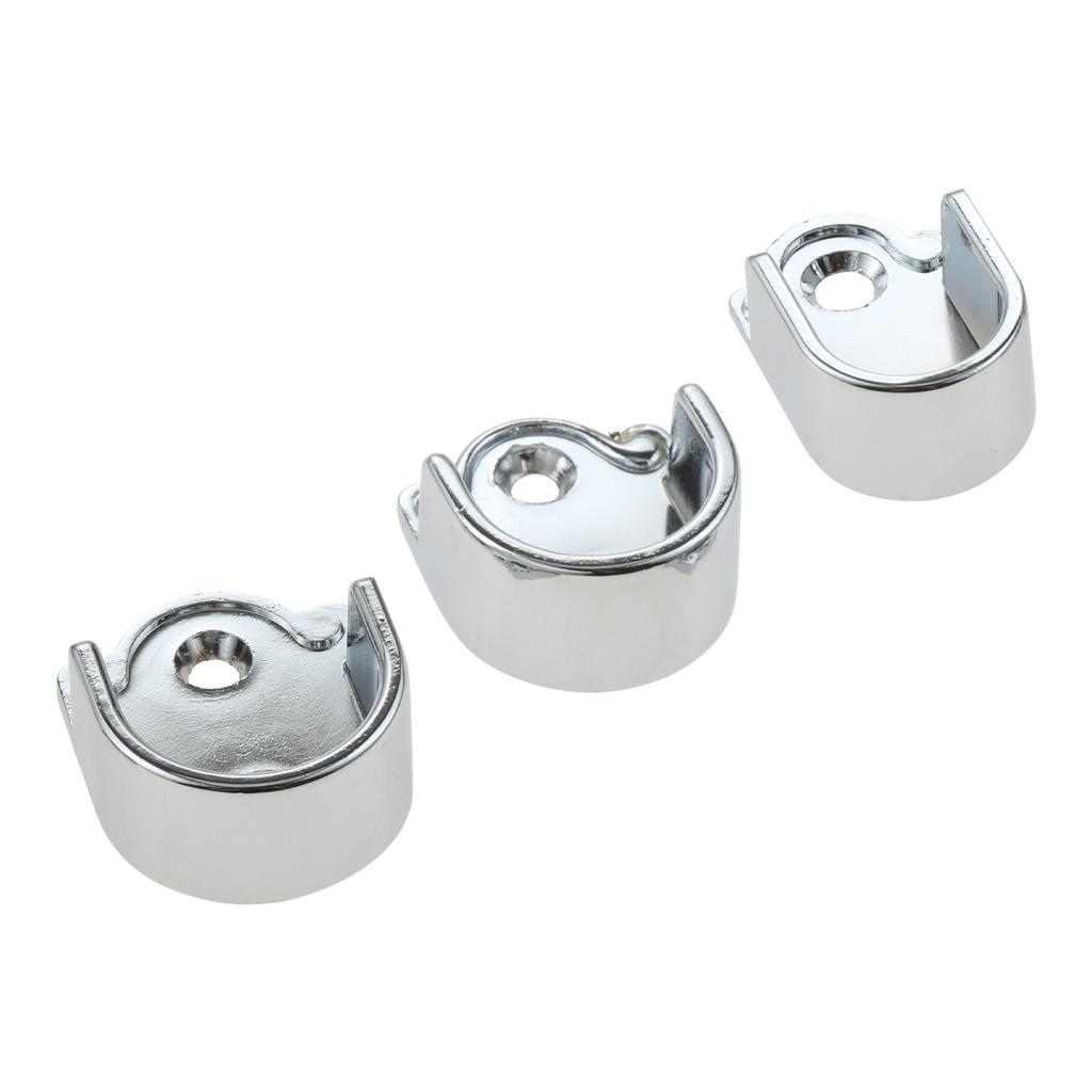 2 Pcs Wardrobe Closet Rod Bracket 16/19/22/25mm U-Shaped Open Type Socket Bracket Shower Curtain Rod Pole End Supports Socket