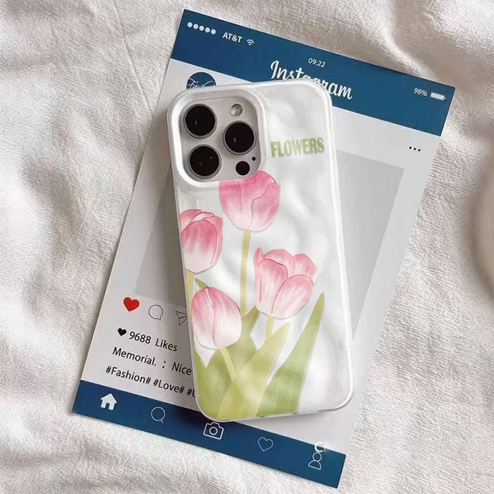 Red Flowers TPU Phone Case For iPhone Air 17 Pro 16 15 Pro Max 14 13 12 Pro 11 Shockproof Soft Silicone Transparent Cover