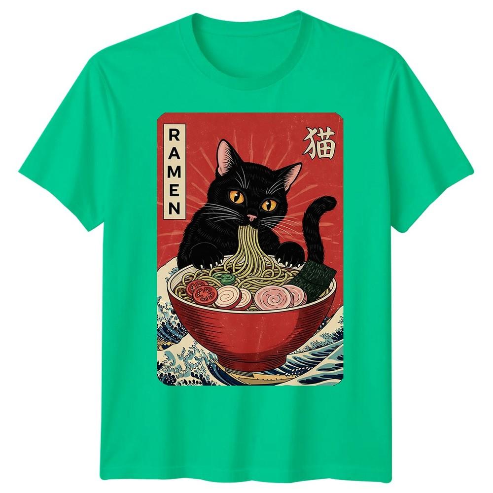 Raunisex Cat Japanese Food Unisexs TShirt Unisexs Tee Graphic Unisex Tee S