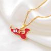 Anniyo Tonga Map & Flag Pendant Necklaces Stainless Steel and Gold Color Tongan Ethnic Jewelry #155021