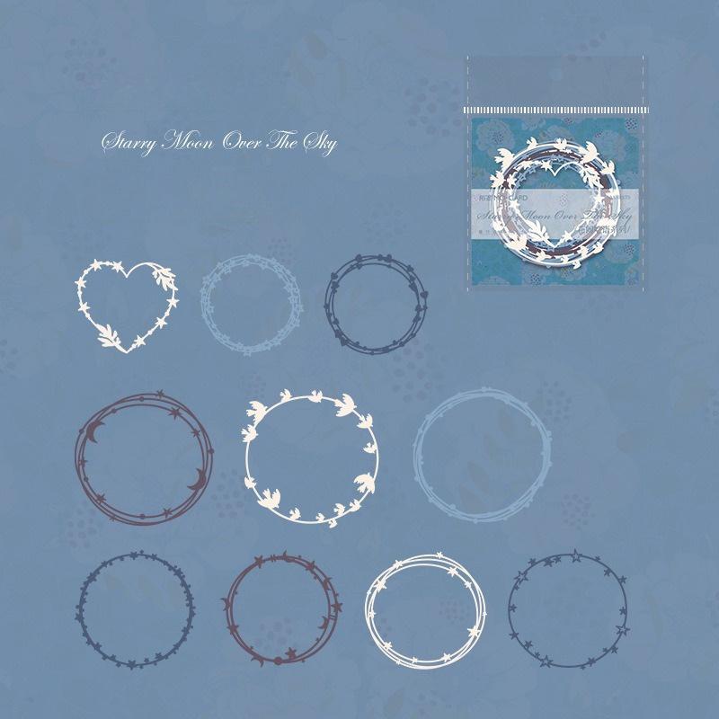 1PC Hollow border card pack Flower whisper series light retro salt series wreath butterfly handbook decoration material paper and card