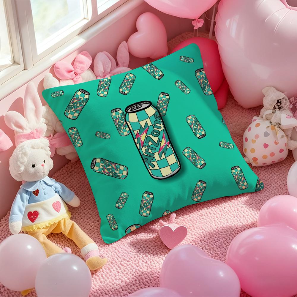 Эстетичная наволочка Vaporwave Arizona Iced Tea, напечатанный узор, наволочка для подушки для гостиной, дивана и декора спальни 12x12Inch