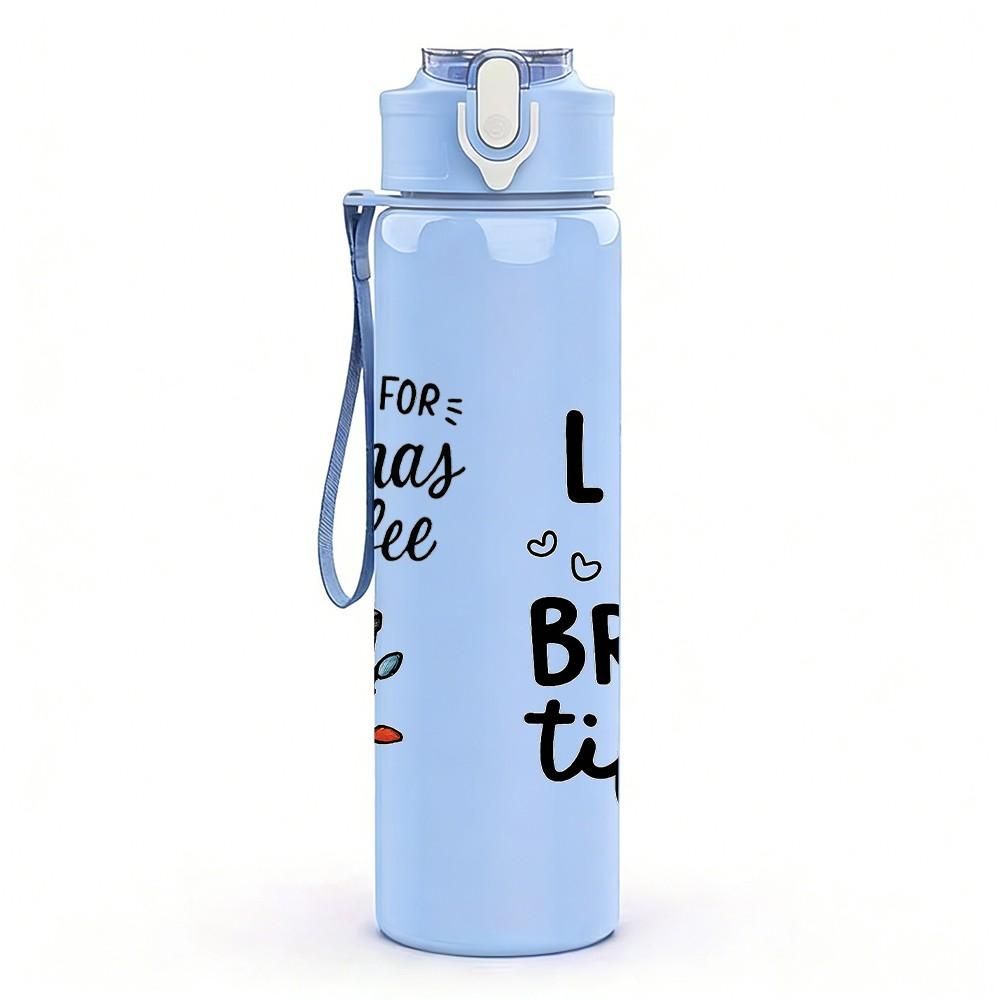 1PC Coffee Life Quote 750ml Color Plastic Sports Water Bottle Leakproof Flip Straw Lid Suitable for Sports Office Home Use