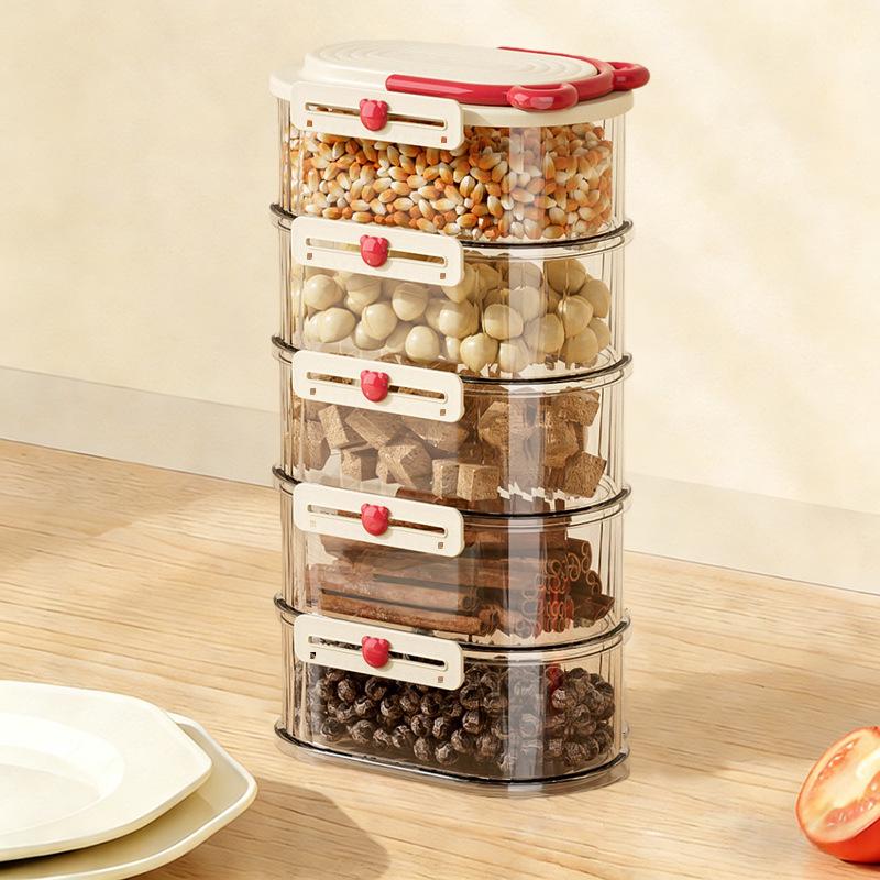 Stackable Kitchen Spice Storage Jar - Sealed Food-Grade Container for Fresh-Keeping Seasonings, Dried Chili, and Sichuan Pepper.