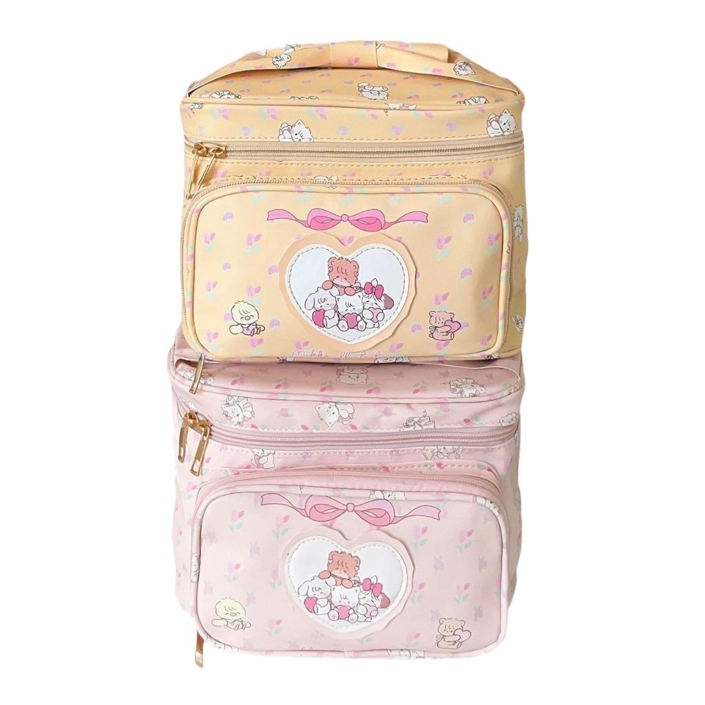 New Cute Princess Cosmetic Bag Women's Storage Bag Large Capacity Travel Square Handbag Women