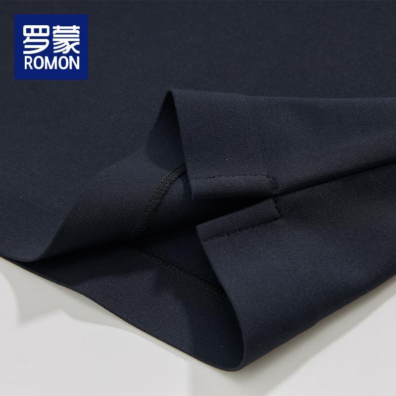 ROMON Men's Long-Sleeve Business Casual Polo Shirt