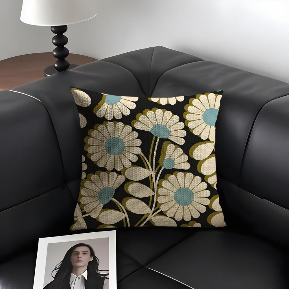 Orla Kiely Flower Fashion Cushion Cover Natural Linen Organic Fabric DoubleSided Printing Sofa Home Decor Gift Pillow Case
